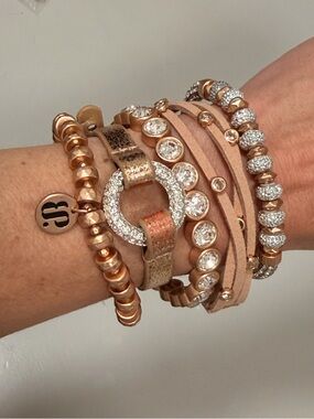BOMB PARTY!! Highly sought after stack with extra BP leather cuff!!